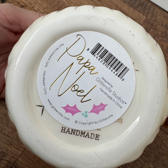 New Glitterville Papa Noel Mug Pink Ceramic Winking Santa Christmas - Picture 5 of 5